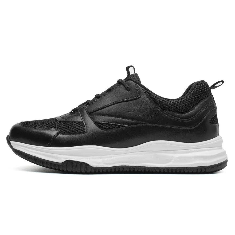 7 CM / 2.76 Inches CMR CHAMARIPA  Height Increase Shoes Men's Breathable Black Sneakers
