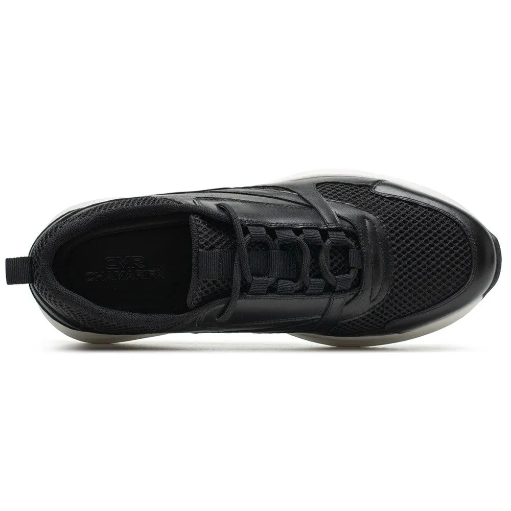 7 CM / 2.76 Inches CMR CHAMARIPA  Height Increase Shoes Men's Breathable Black Sneakers