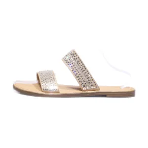 A New Day Flat Sandals Leather Beige Colour For Women