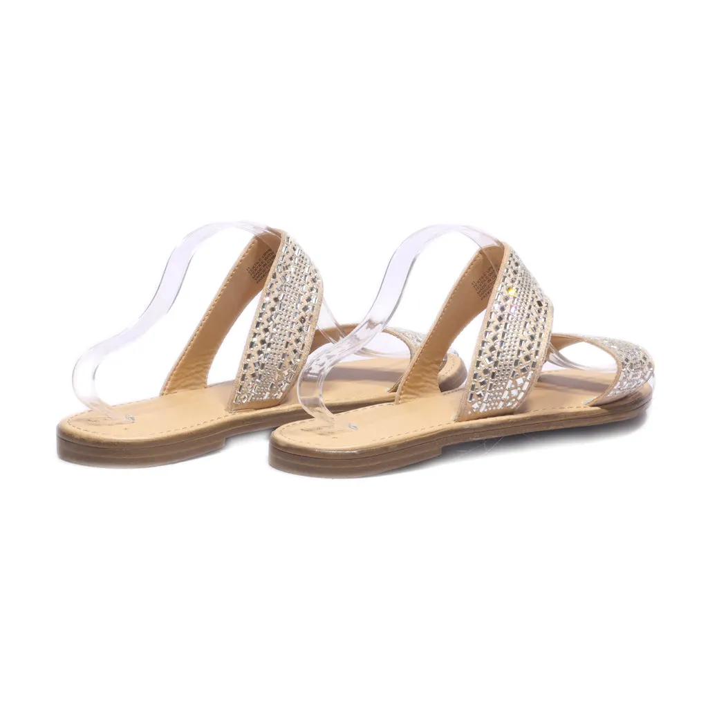 A New Day Flat Sandals Leather Beige Colour For Women
