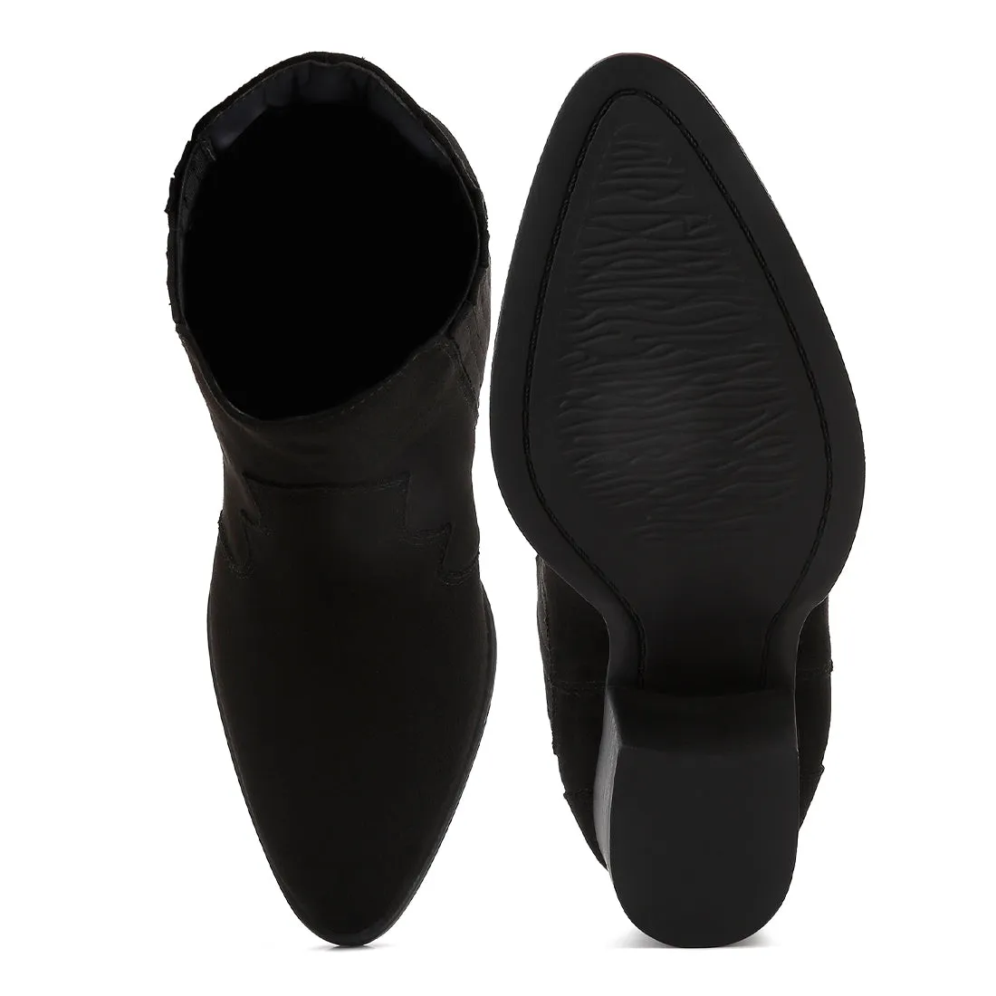 Ankle Length Low Heel Cowboy Boots