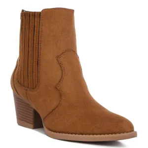 Ankle Length Low Heel Cowboy Boots