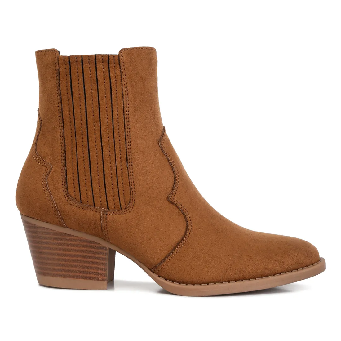 Ankle Length Low Heel Cowboy Boots