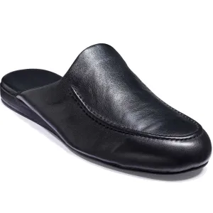 BARKER Birch Slippers - Mens - Black Leather