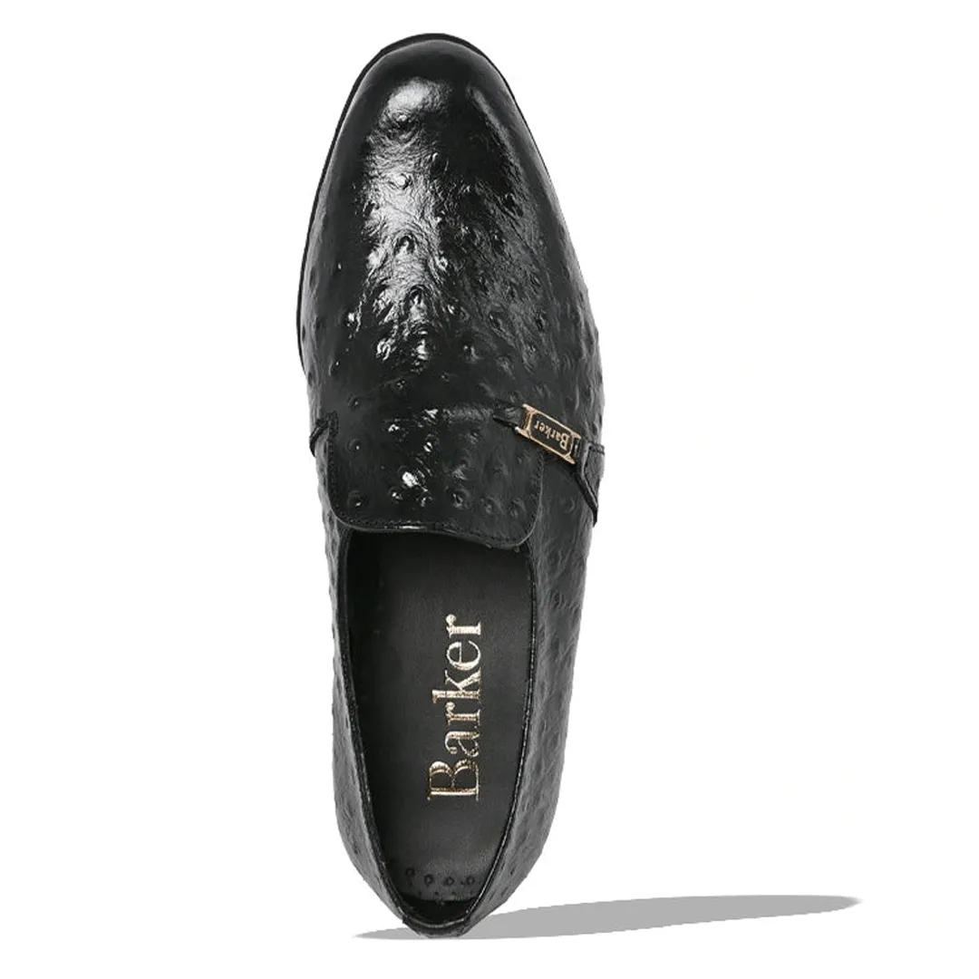Barker Calvin Ostrich Black Mocassin