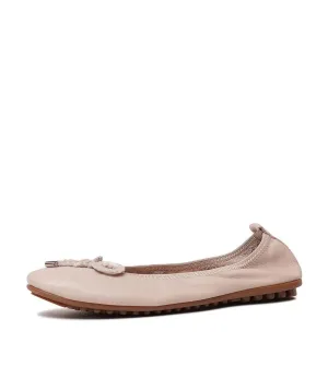 Beyond Rose Leather Ballet Flats