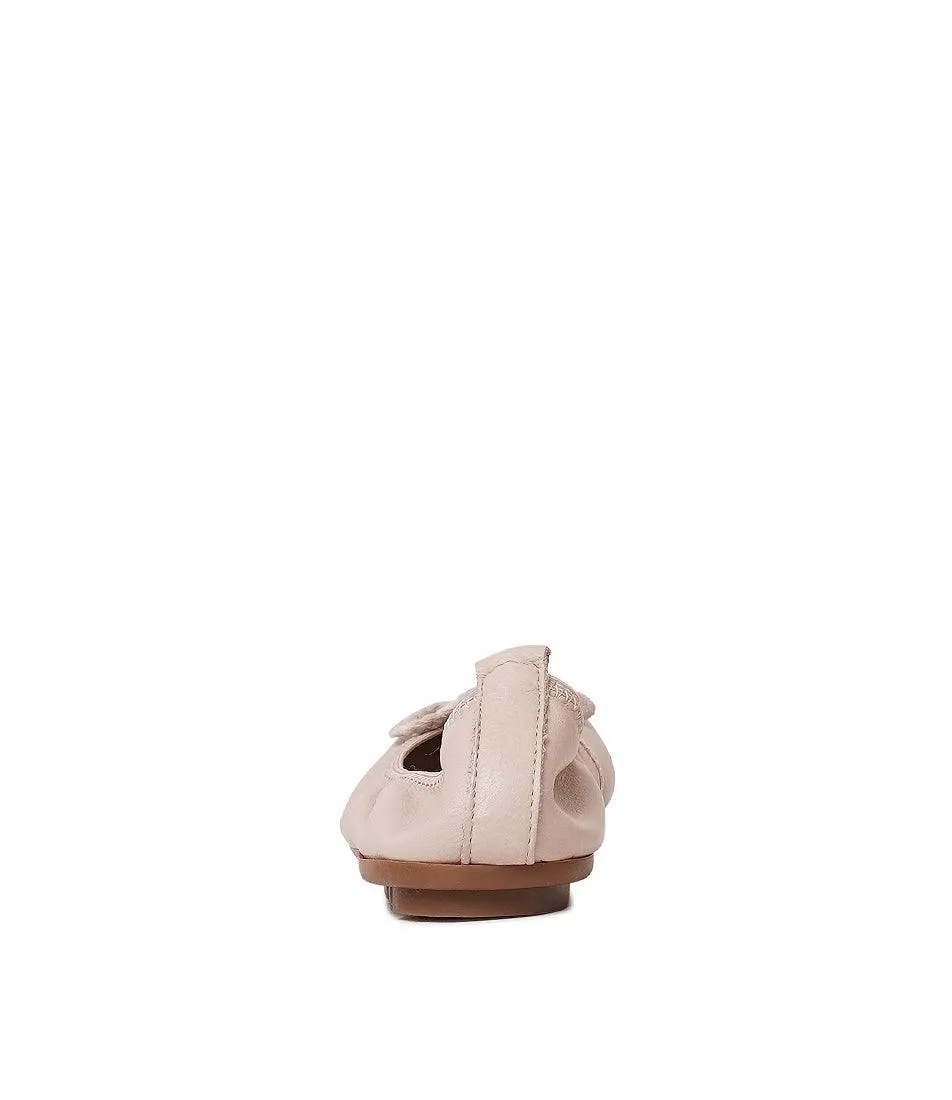 Beyond Rose Leather Ballet Flats