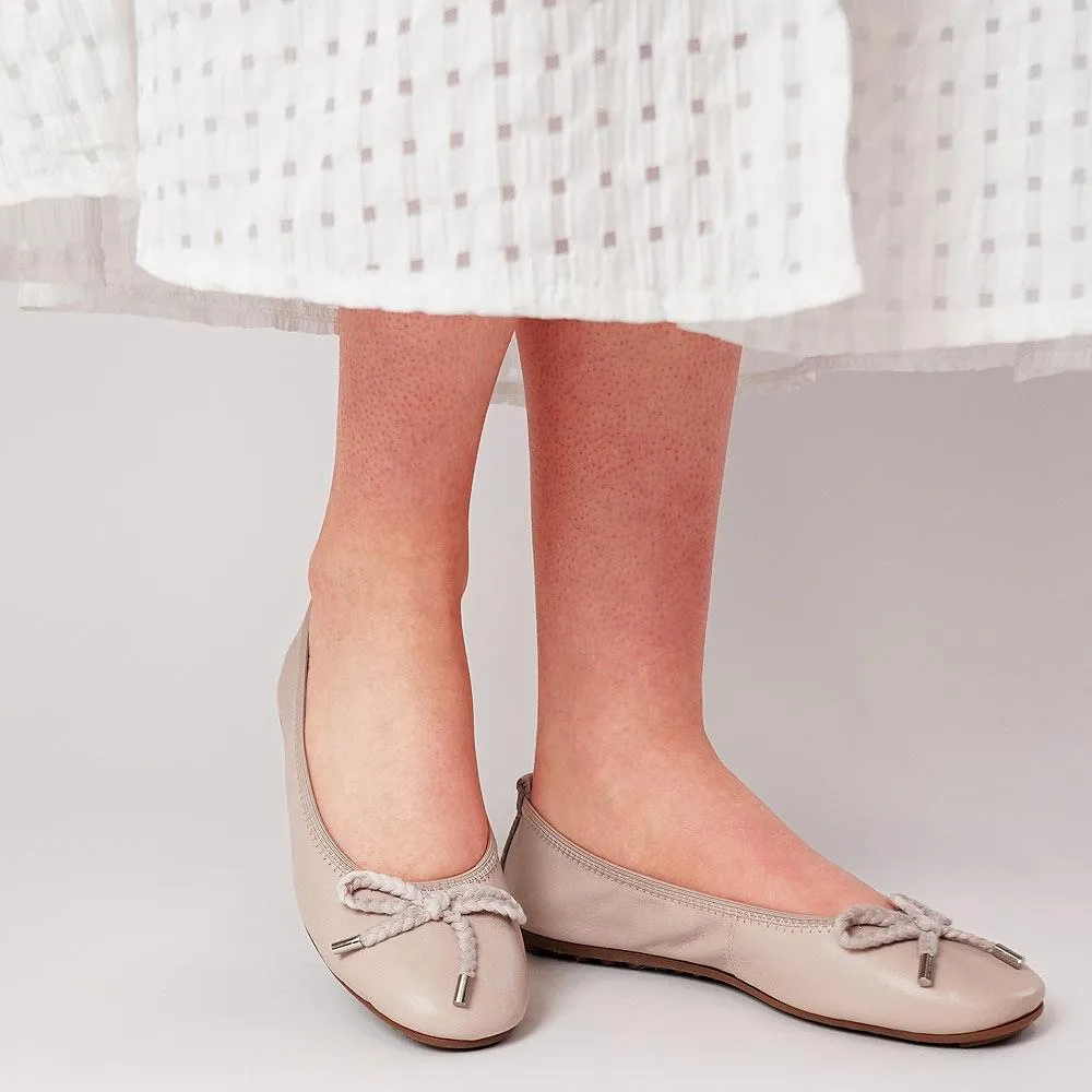 Beyond Rose Leather Ballet Flats