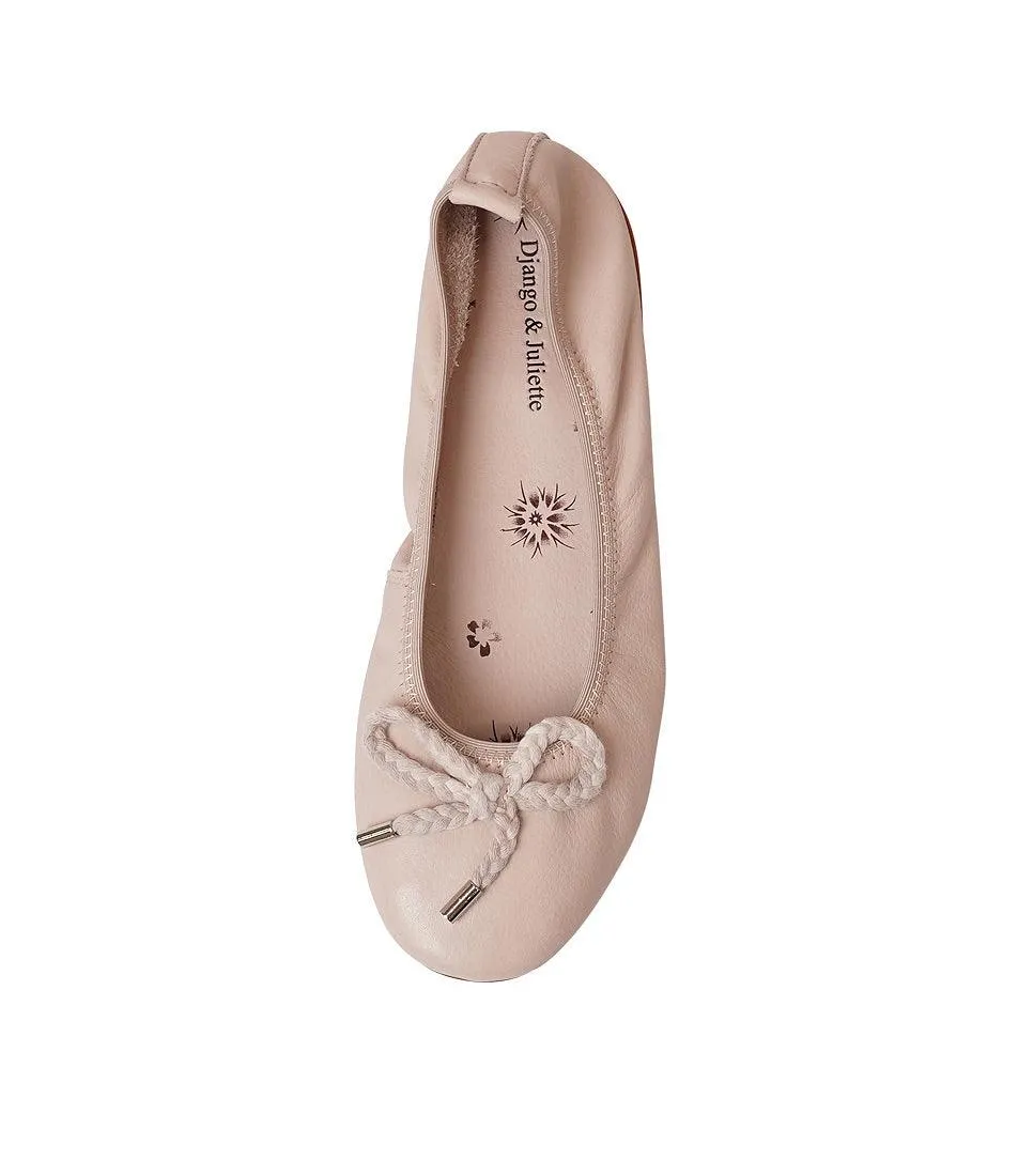 Beyond Rose Leather Ballet Flats