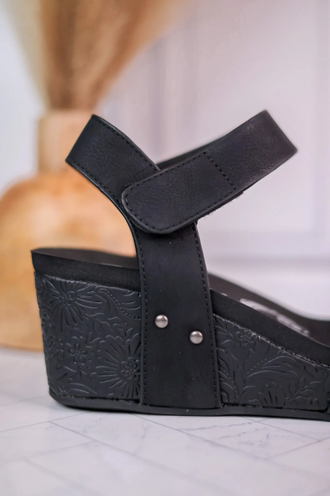 Black Devon Wedges FINAL SALE