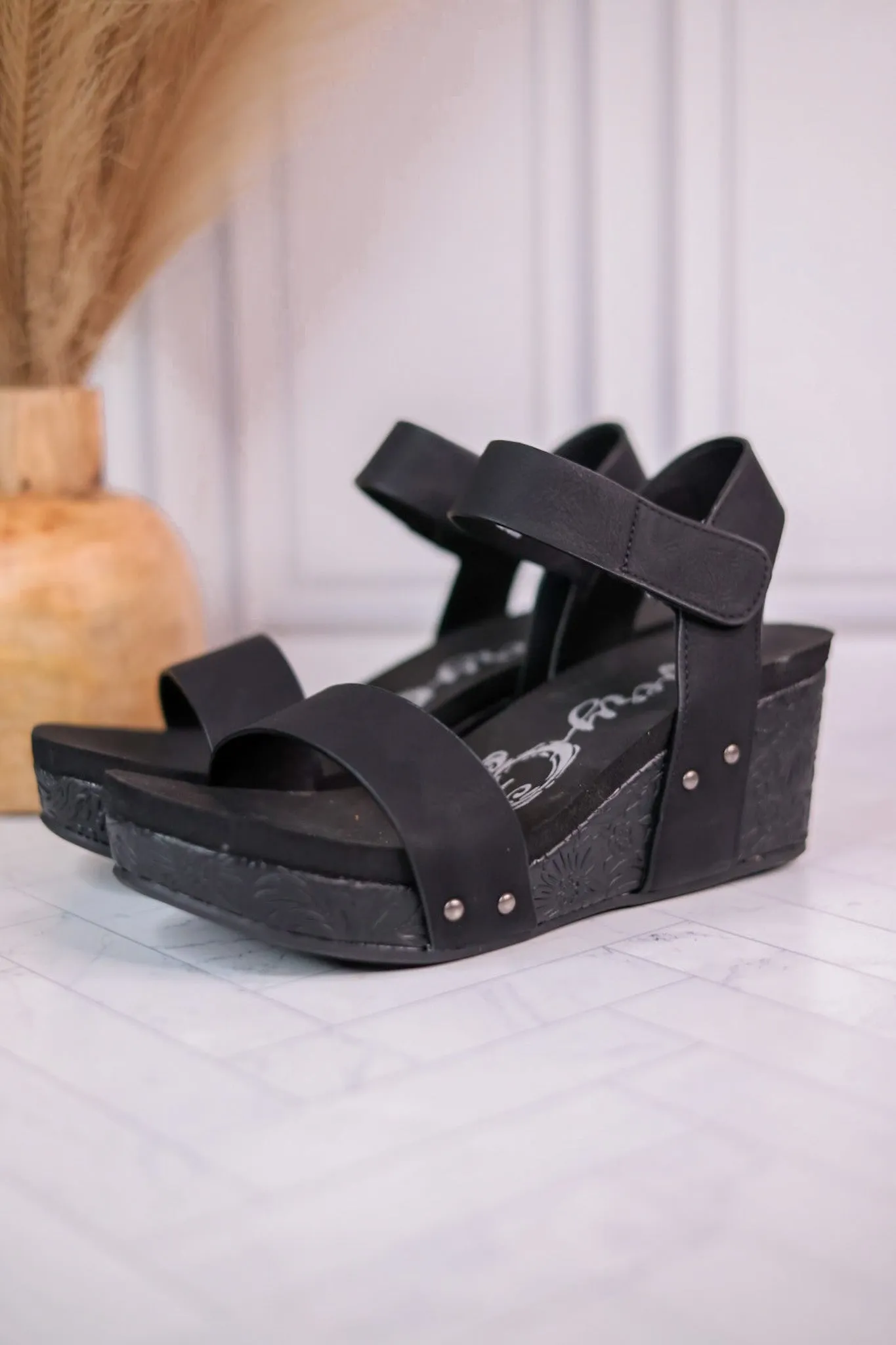 Black Devon Wedges FINAL SALE