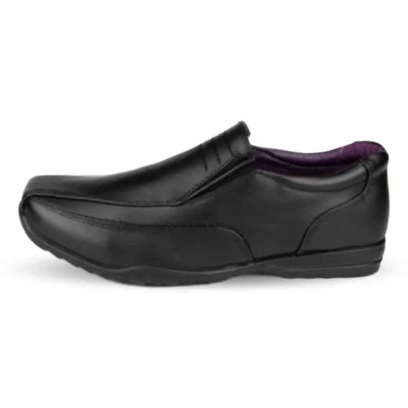 Boys Black Slip On School Shoe