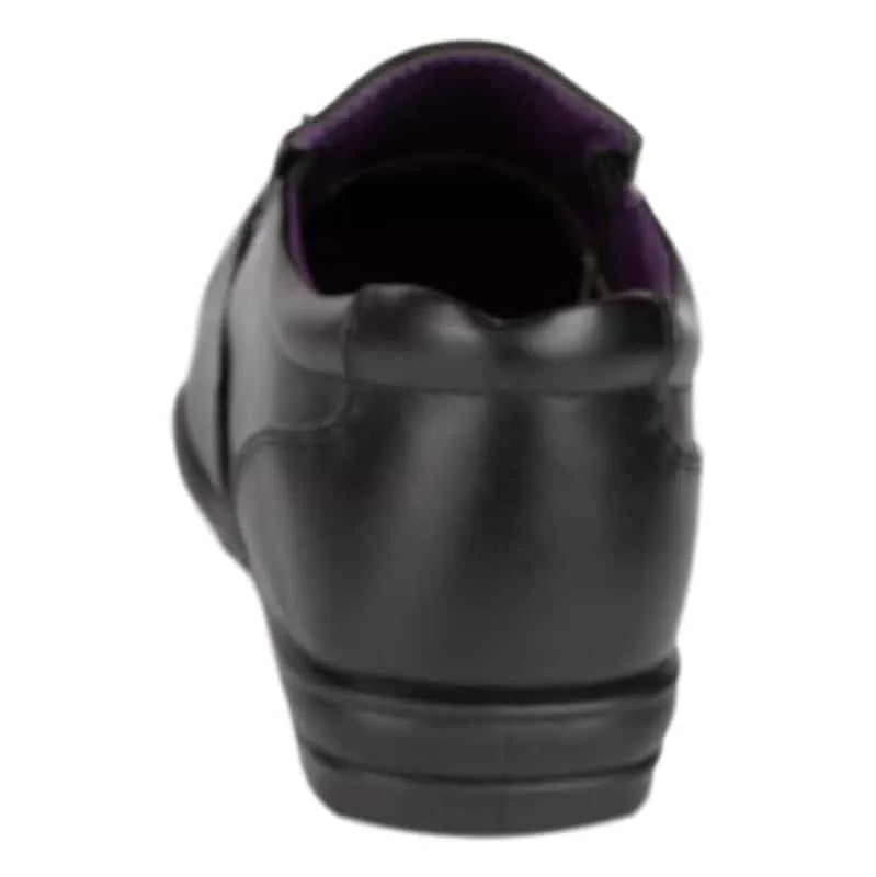 Boys Black Slip On School Shoe