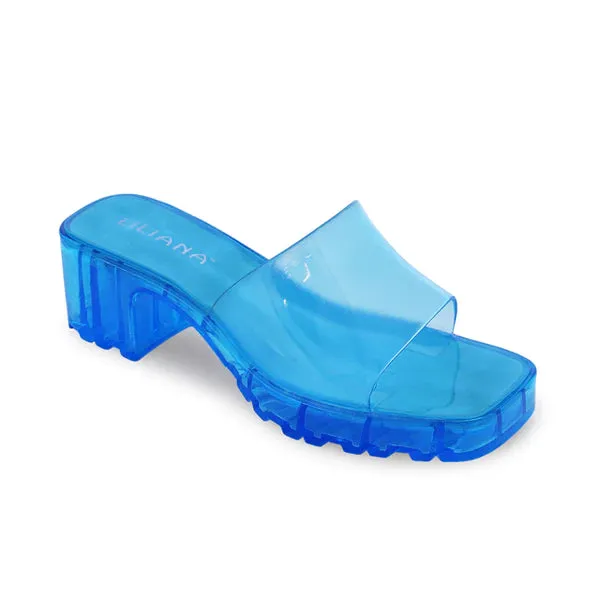 Clear Jelly Chunky Heel Sandals
