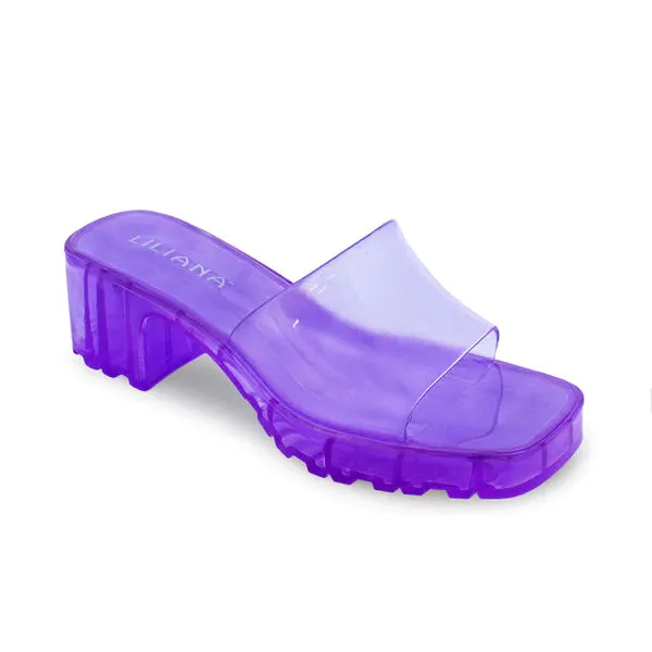 Clear Jelly Chunky Heel Sandals