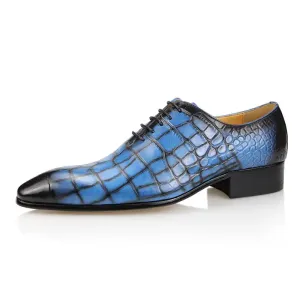 Drillo 3 - Alligator print/crocodile pattern oxford dress shoes for men