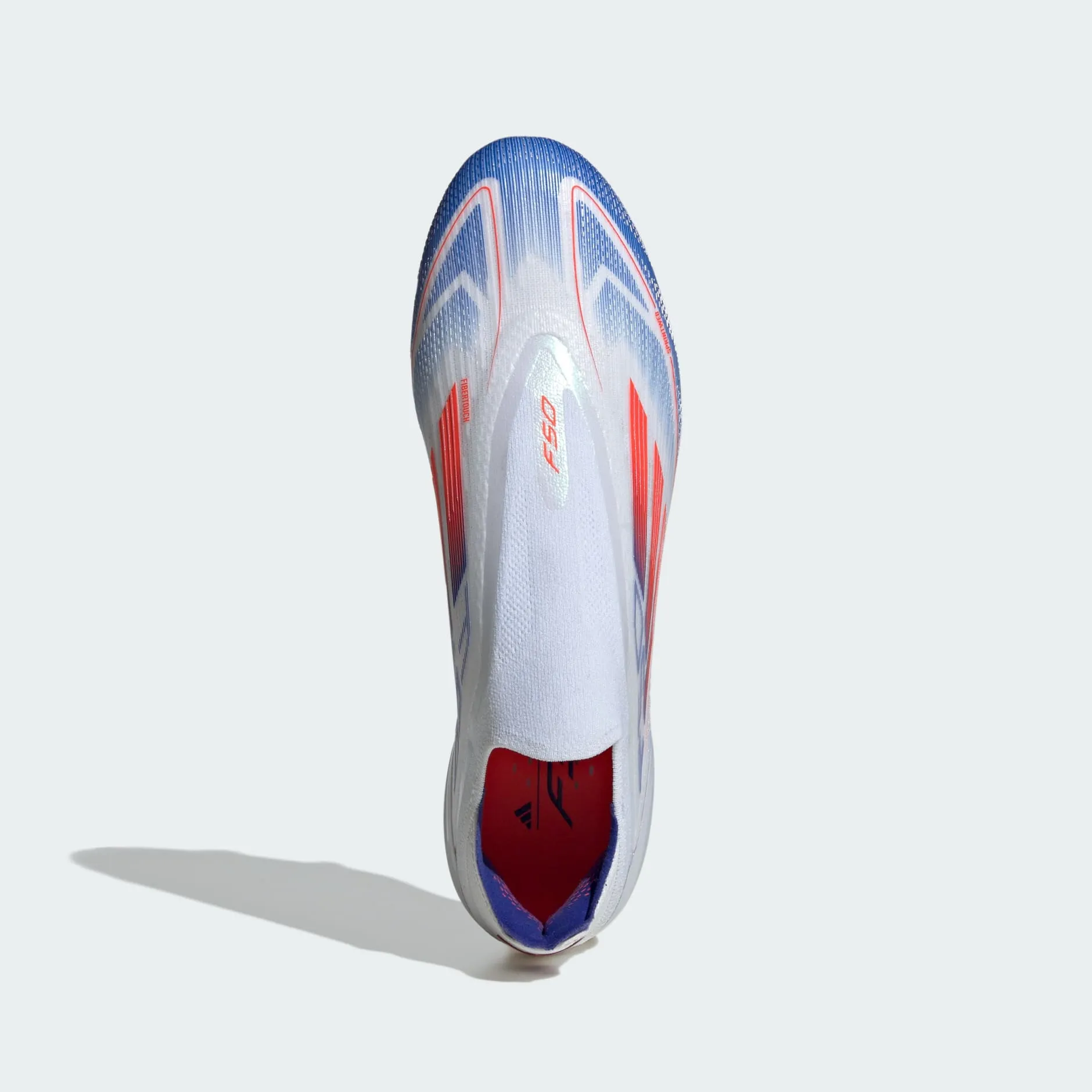F50 ELITE LACELESS FIRM GROUND BOOTS - Cloud White / Solar Red / Lucid Blue