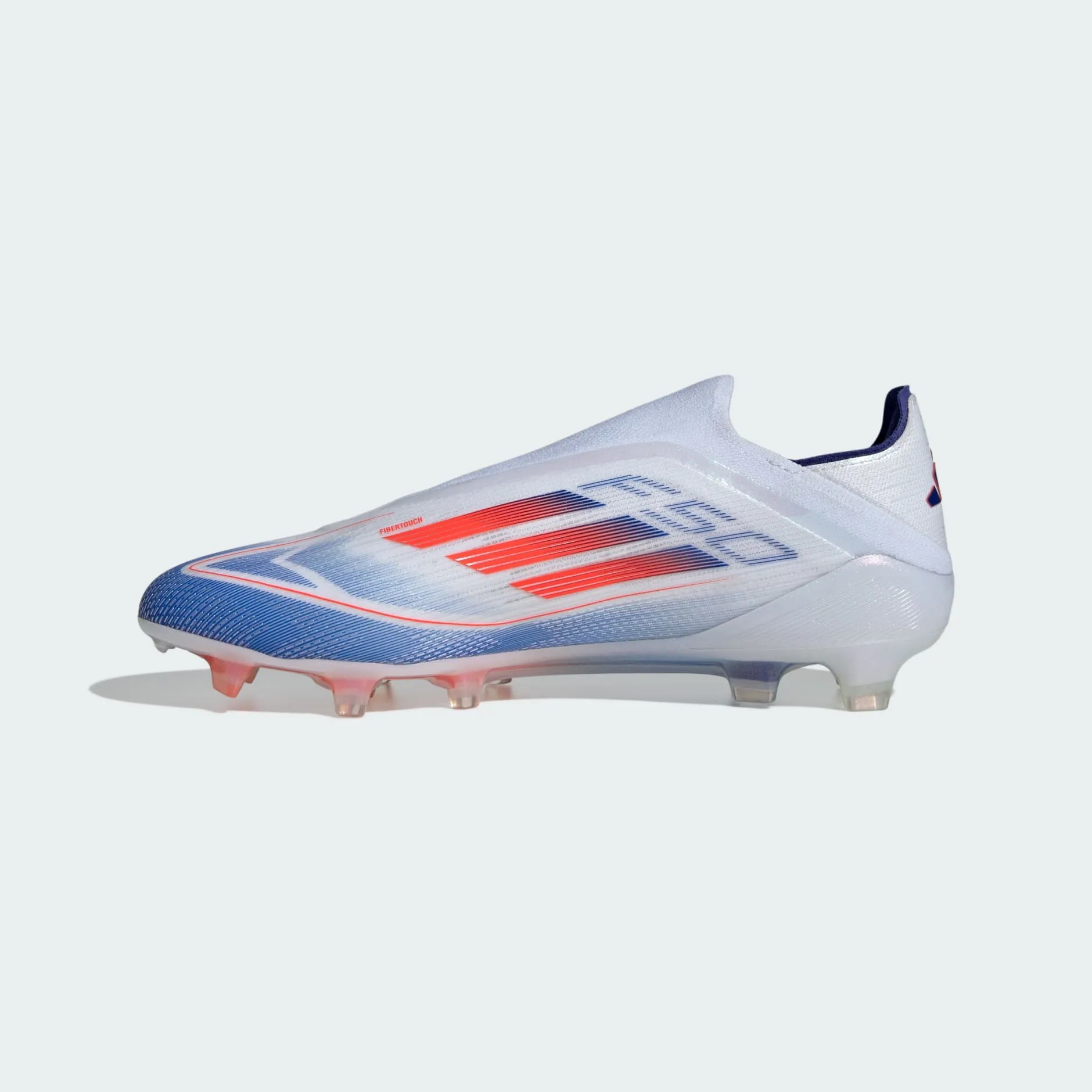 F50 ELITE LACELESS FIRM GROUND BOOTS - Cloud White / Solar Red / Lucid Blue