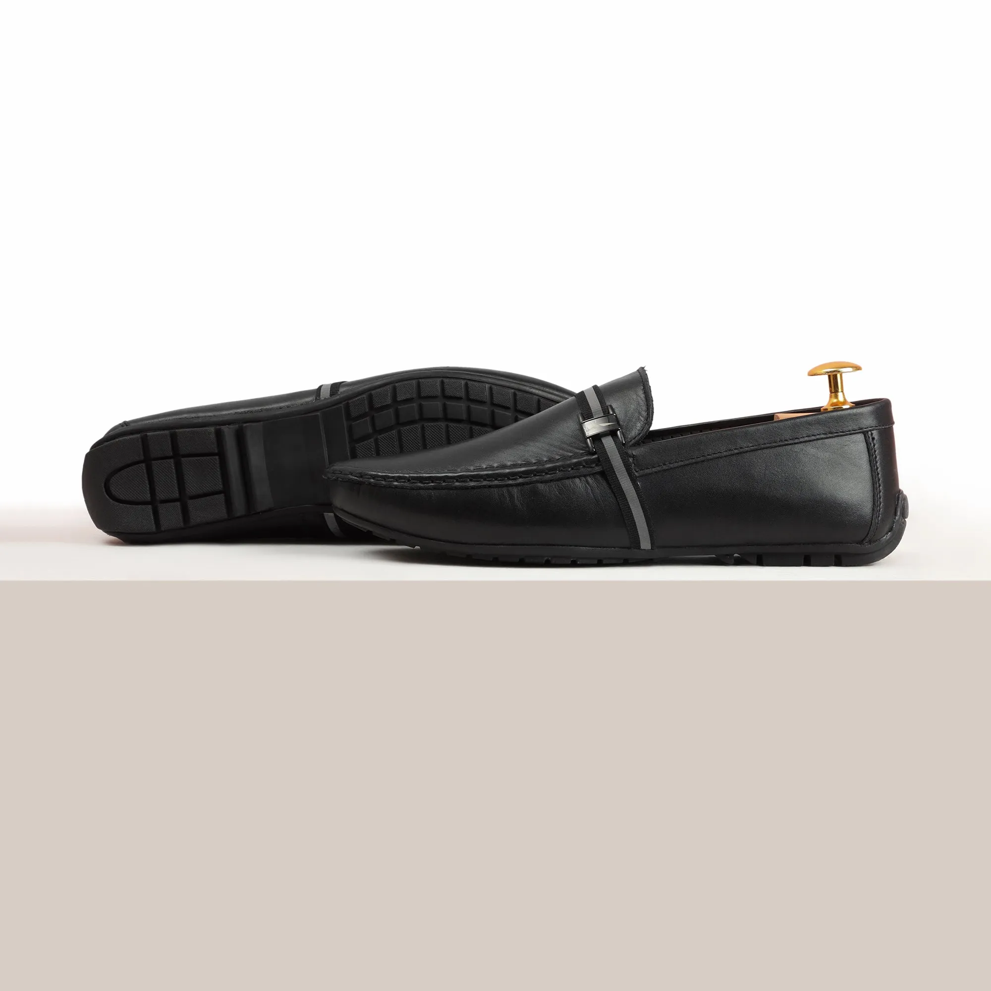 FHS Logo & Strip Moccasins - Black
