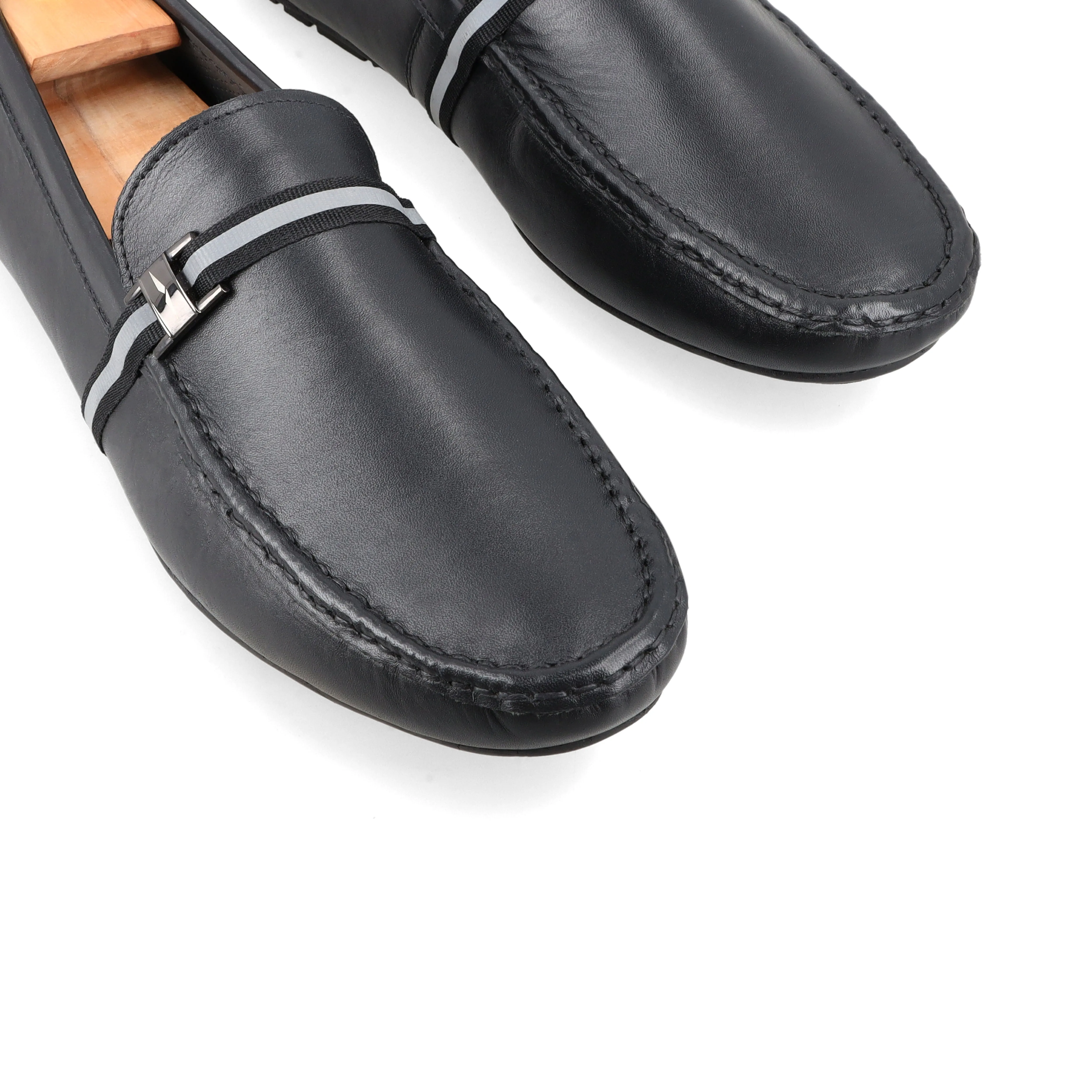 FHS Logo & Strip Moccasins - Black