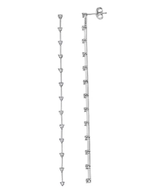 Flash Bar Linear Earrings Finished in Pure Platinum Sale