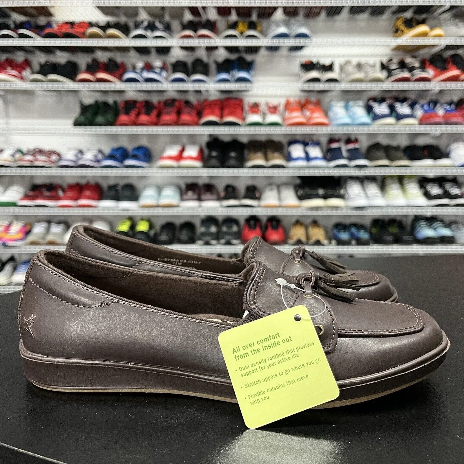Grasshopper Classic Brown Leather Tassle Padded Insole Comfort Loafers Size 7.5M