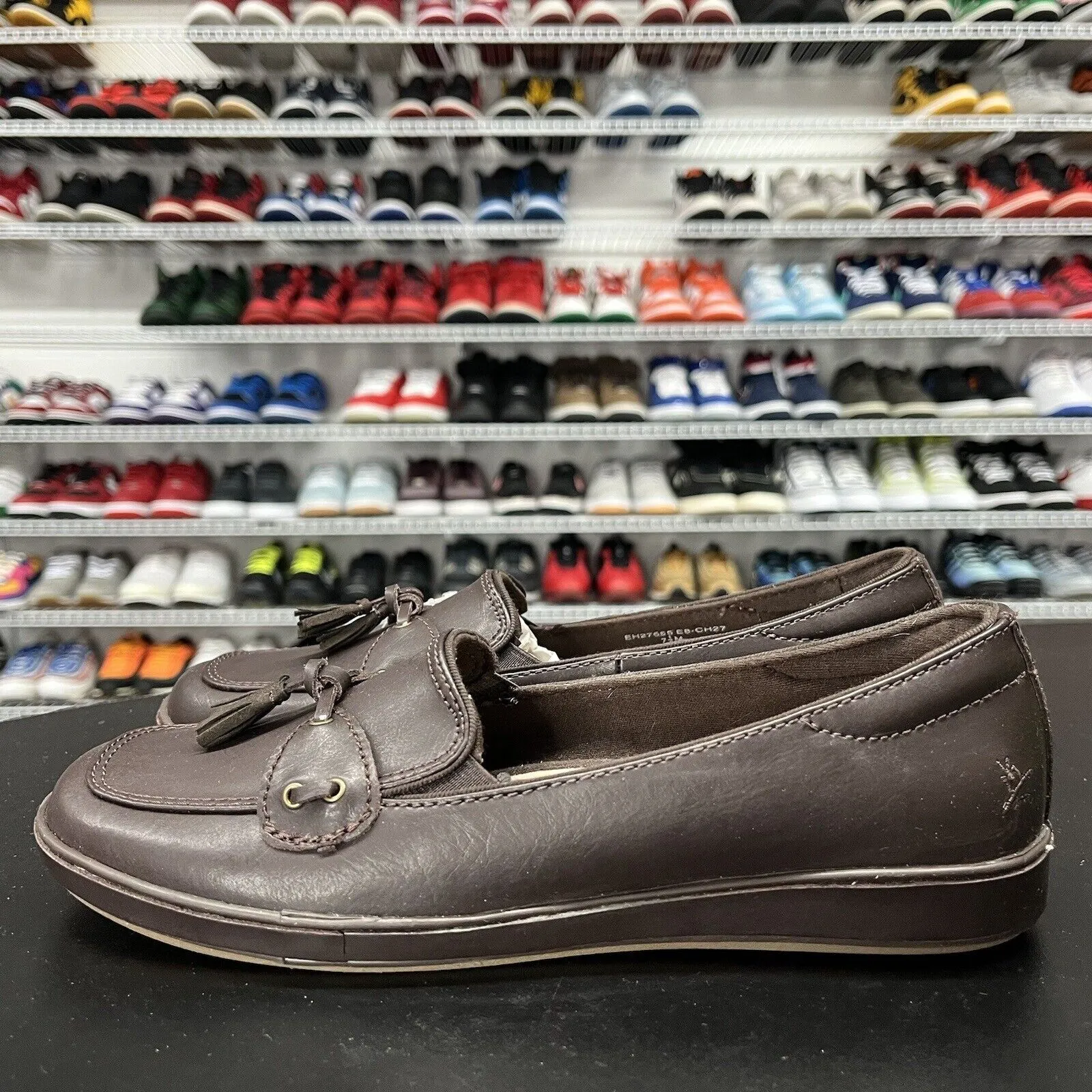Grasshopper Classic Brown Leather Tassle Padded Insole Comfort Loafers Size 7.5M