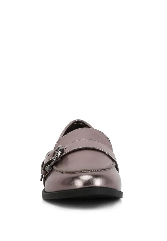MetroPolish Metallic Faux Leather Loafers - Pewter or Rose Gold