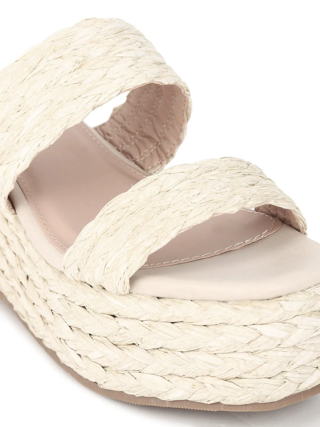Natural Woven PU Wedges