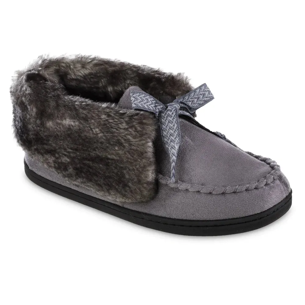 New with tags! Isotoner Women's Microsuede Nelly Moc Bootie Slippers in Grey, Sz XL 9.5-10