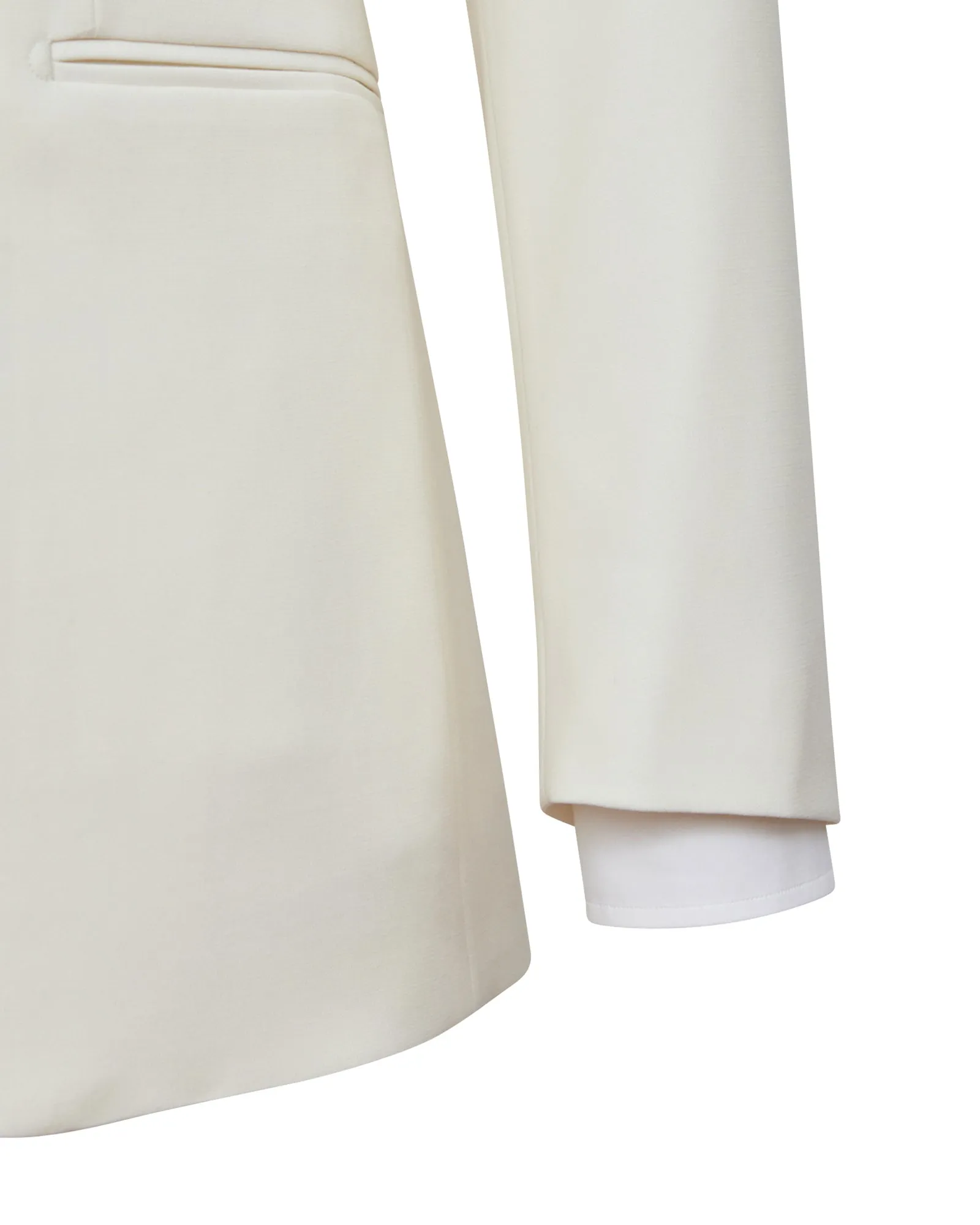 Off White Wool Faille Smoking Jacket