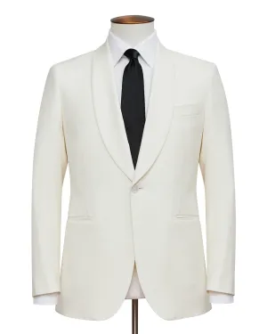 Off White Wool Faille Smoking Jacket