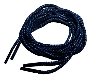 [Prussian Blue] - Round Waxed Thin Braided Hemp Rope Style Shoelaces