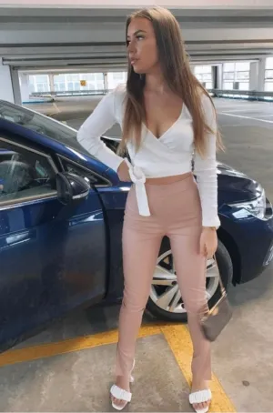 Rose Faux Leather High Waist Jeggings