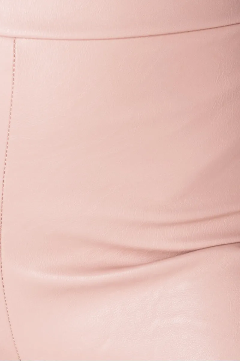 Rose Faux Leather High Waist Jeggings
