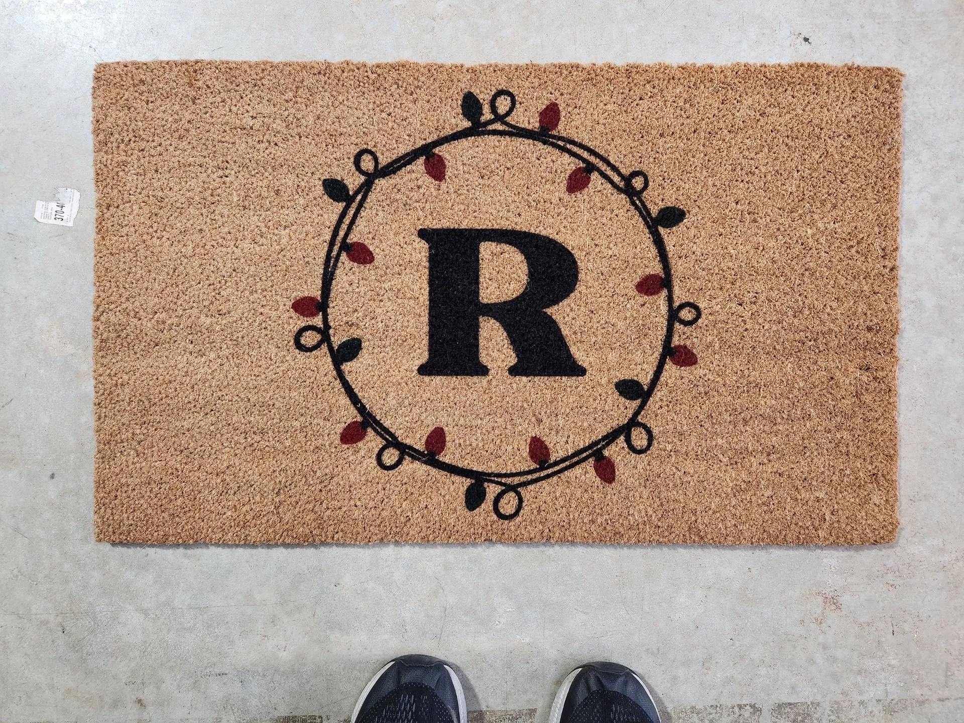 Sale - Christmas Lights Monogram Doormat - R