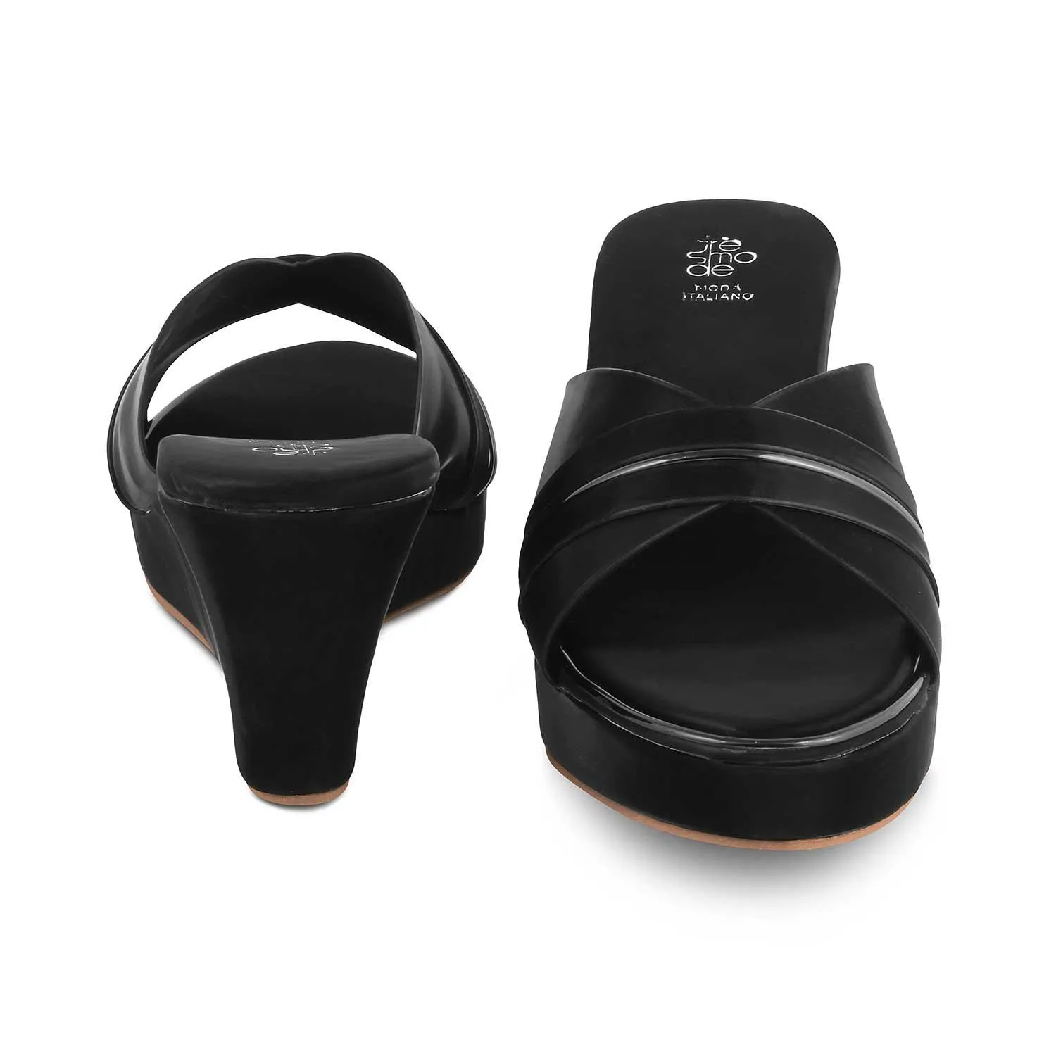 The Party Black Women's Dress Wedge Sandals Tresmode