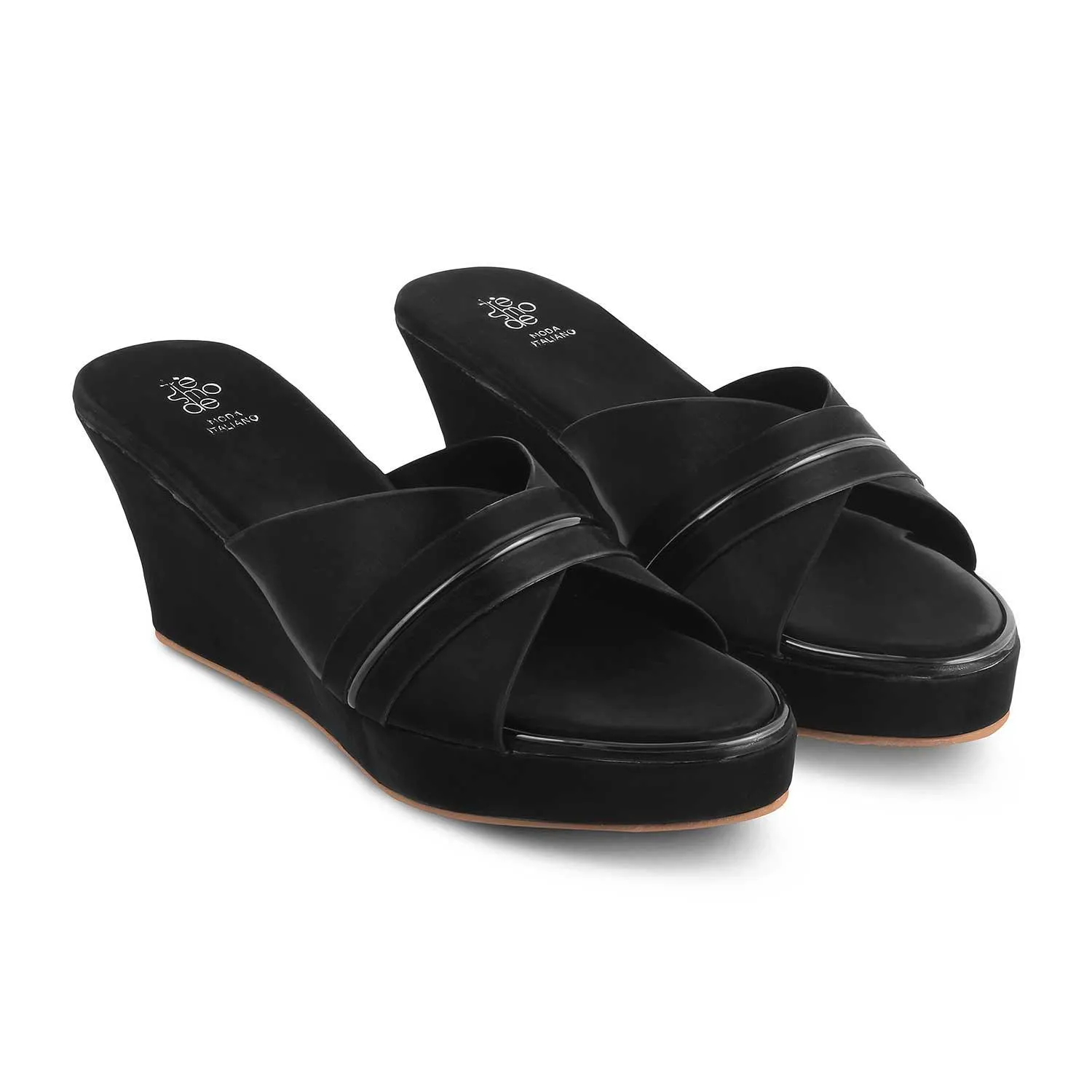 The Party Black Women's Dress Wedge Sandals Tresmode