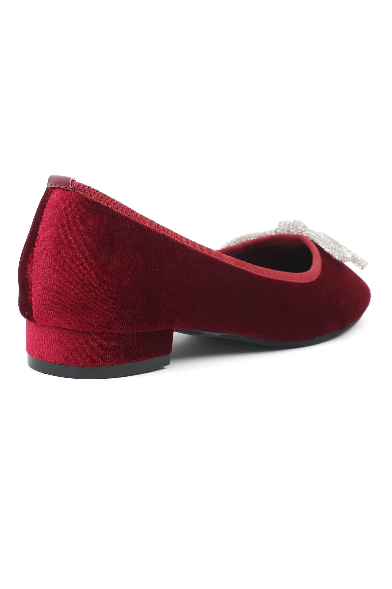 VELVET CRYSTAL KNOT FLATS-WINE